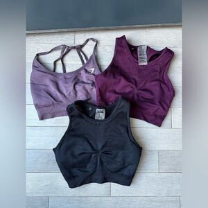 Lot Of 3 Gym Shark Athletic Workout Gym Running Activewear Sports Bra Medium